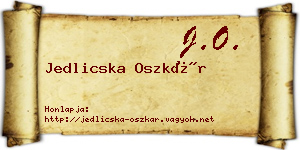 Jedlicska Oszkár névjegykártya